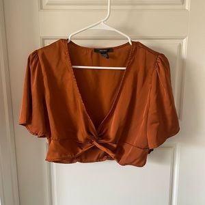 Forever 21 Satin Crop Top Sz Large